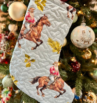 Ida Mae Home Cowboy Christmas Quilted Stocking in blue - item - detail view