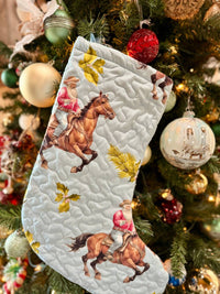 Ida Mae Home Cowboy Christmas Quilted Stocking in blue - item - alternate view