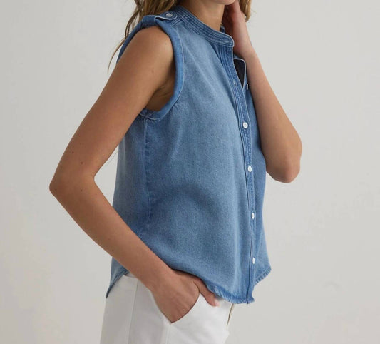 Bella Dahl - Roll Sleeve With Tab Button Up Top