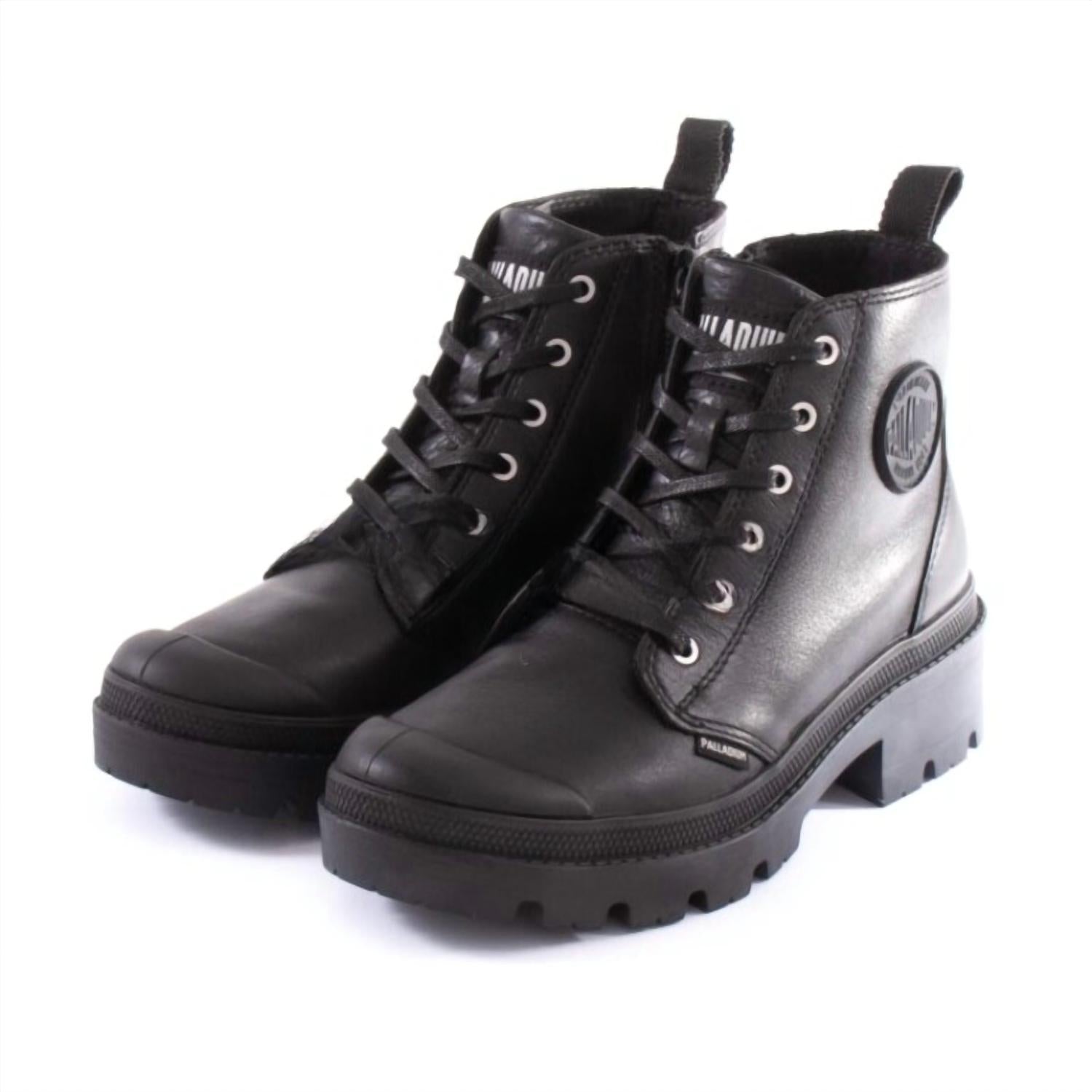Palladium Women's Pallabase Leather Shoe in black black - women's shoe - alternate view