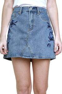 Umgee - Floral Embroidered Mini Skirt