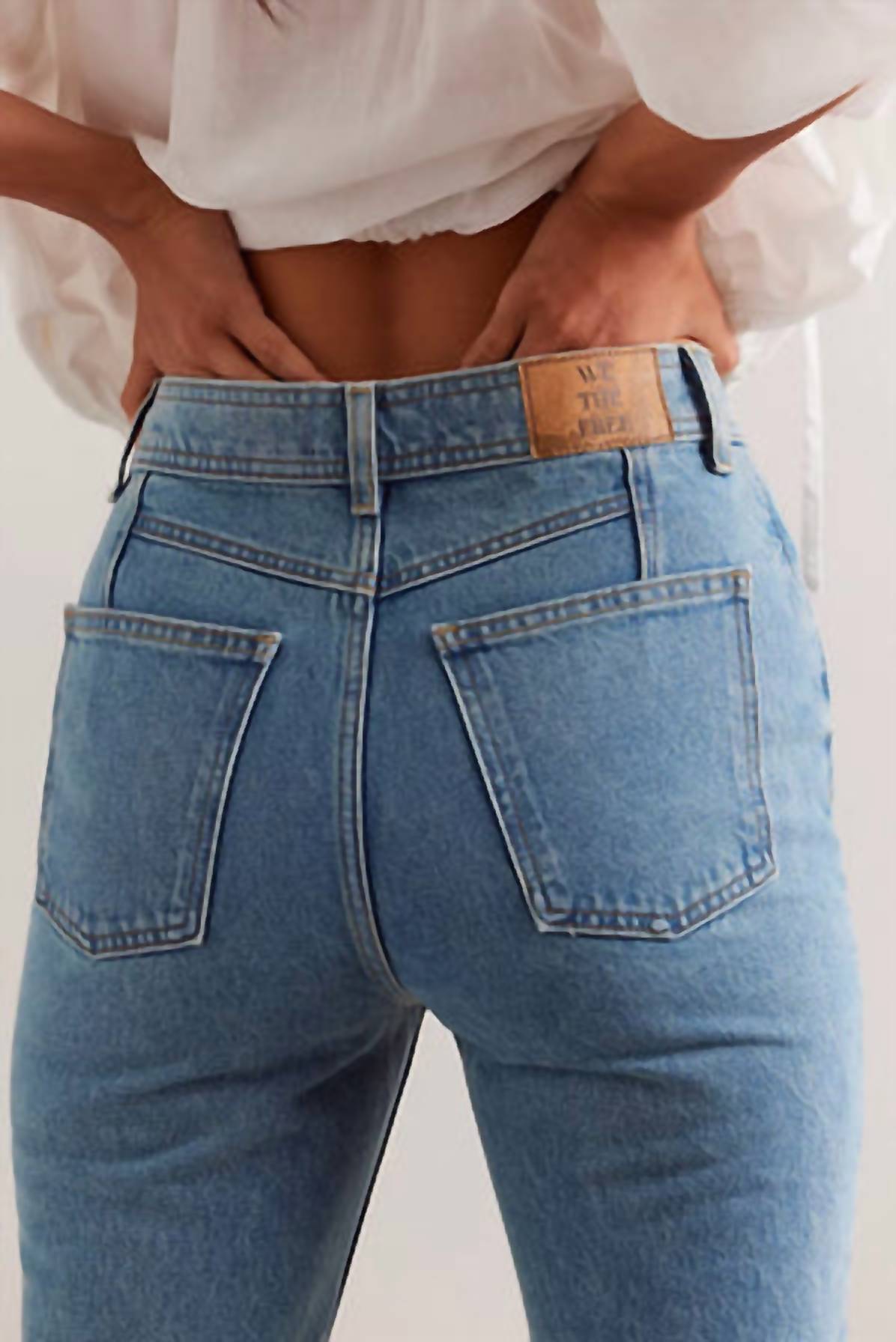Free People - Xena High Rise Slim Straight Jeans