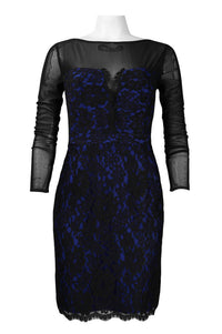 Monique Lhuillier - Illusion Neckline Lace Dress