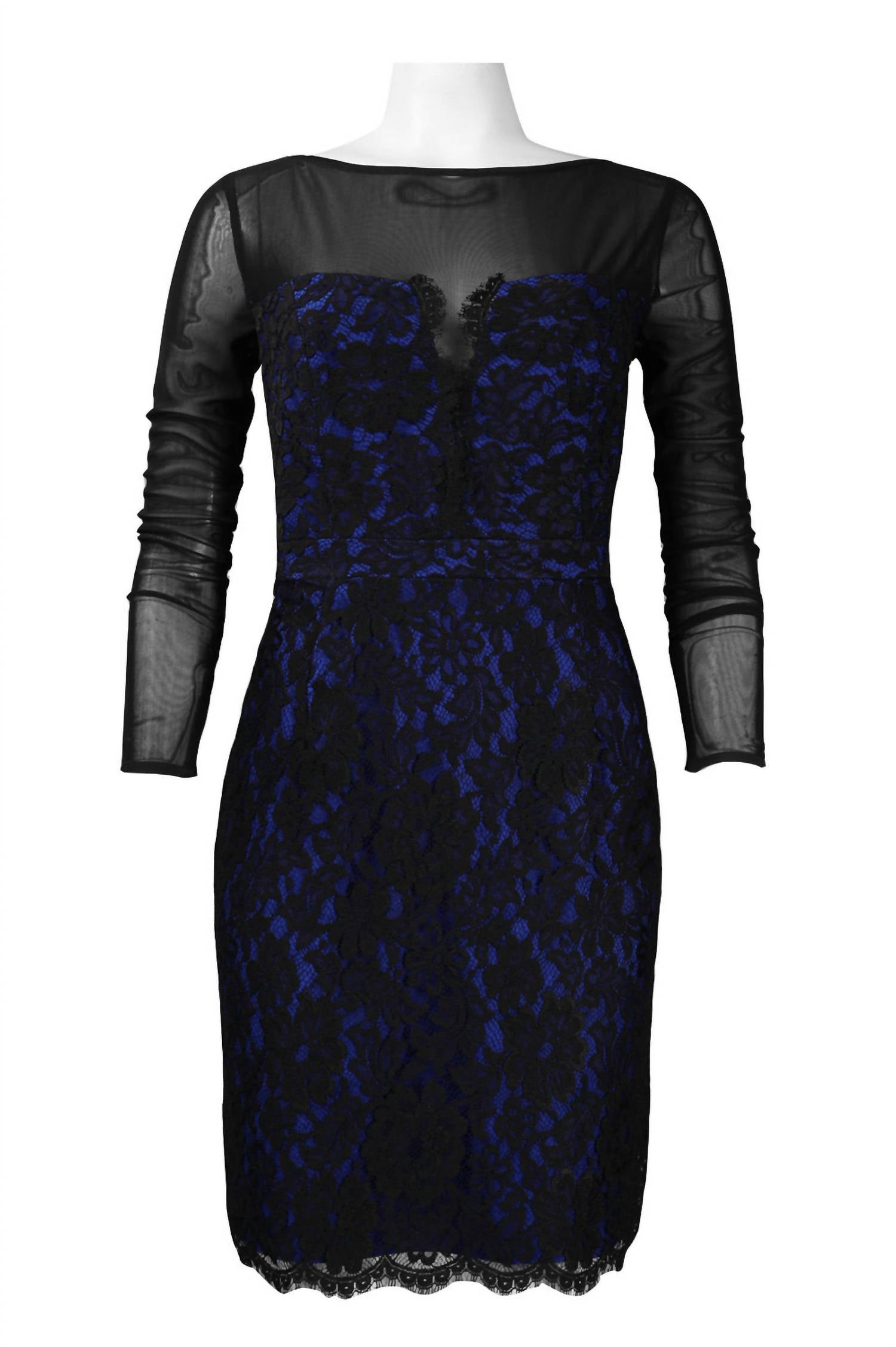 Monique Lhuillier - Illusion Neckline Lace Dress