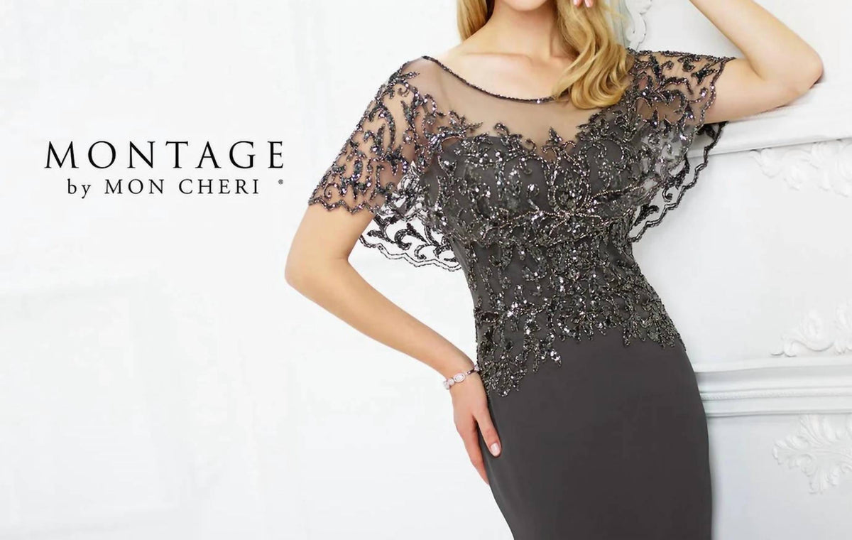 Montage By Mon Cheri - Chiffon Slim A-line Gown