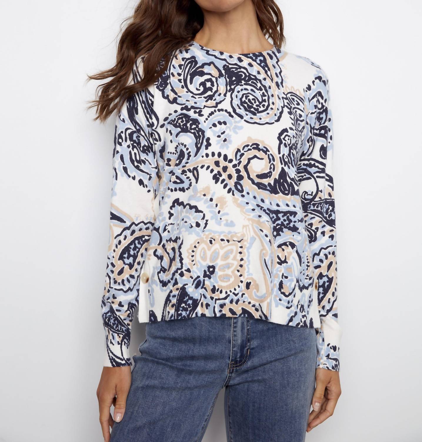 Charlie B - Knit Crew-neck Drop-shoulder Sweater