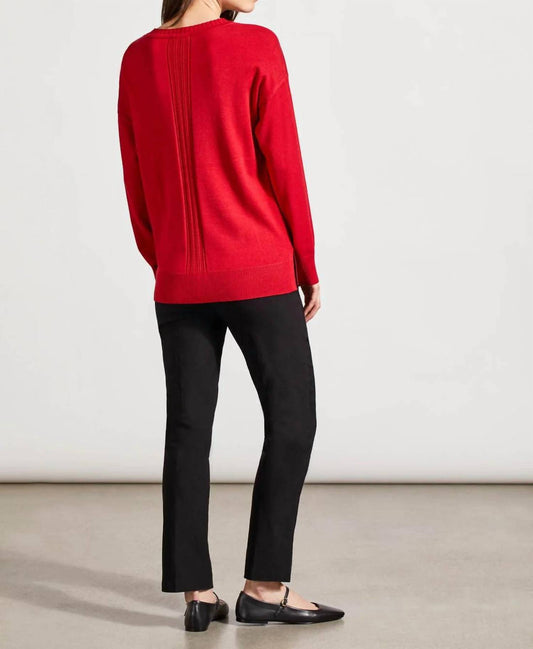 Tribal - Long Sleeve V-neck Sweater With Cables