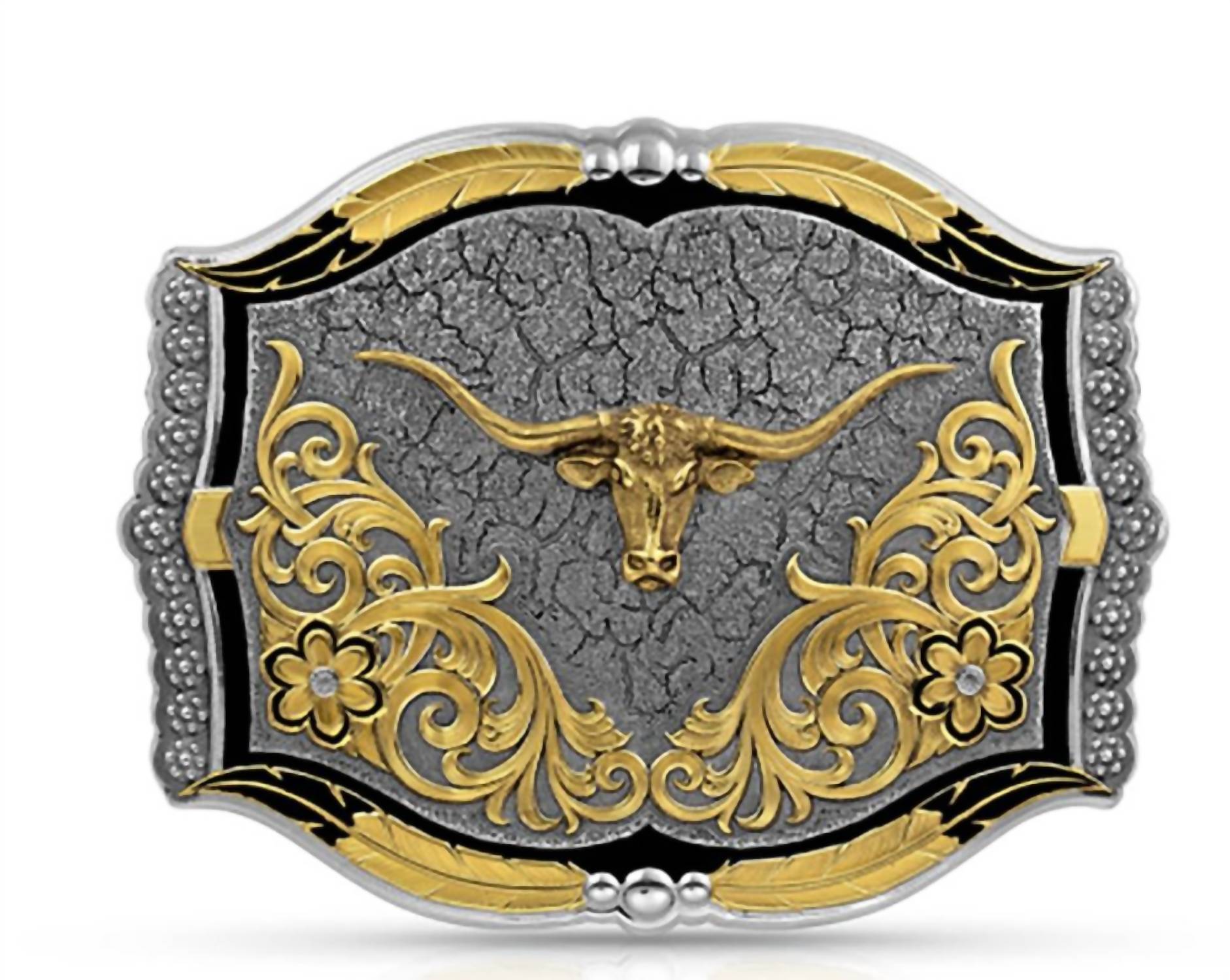 Montana Silversmiths - Cracked Earth Longhorn Buckle