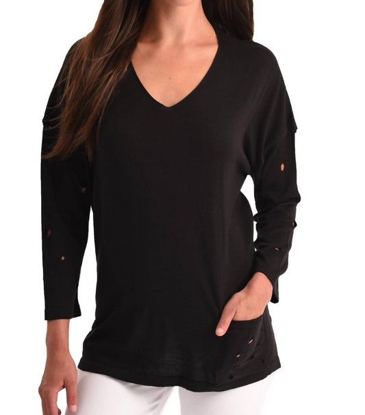 Cut-Out Sleeve Pocket Top