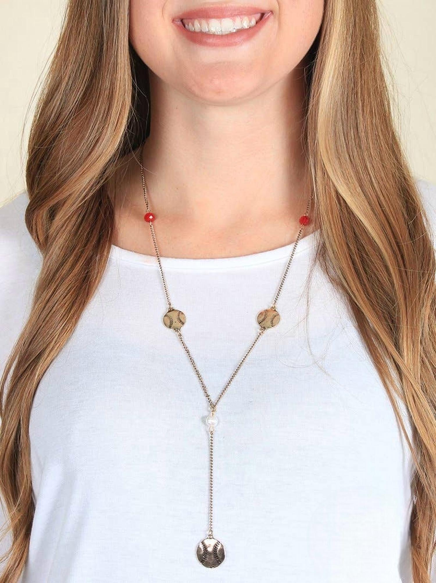 Southern Grace - Women's Baseball Charm Y Necklace