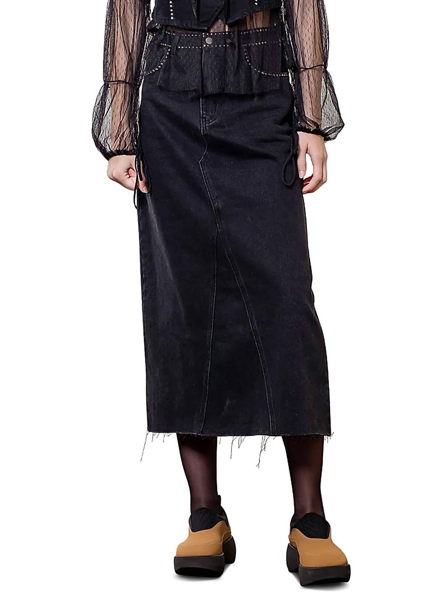 Moon River - Cotton Studded Midi Skirt