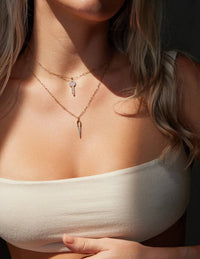 Adriana Pappas - Women's Crystal Key Necklace