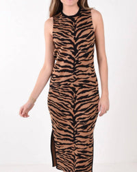 Emily McCarthy Simone Sweater Dress in tiger - women's dress - detail view