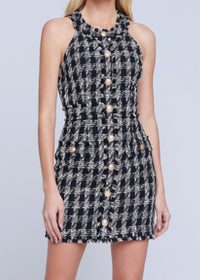 Jade Tweed Mini Dress