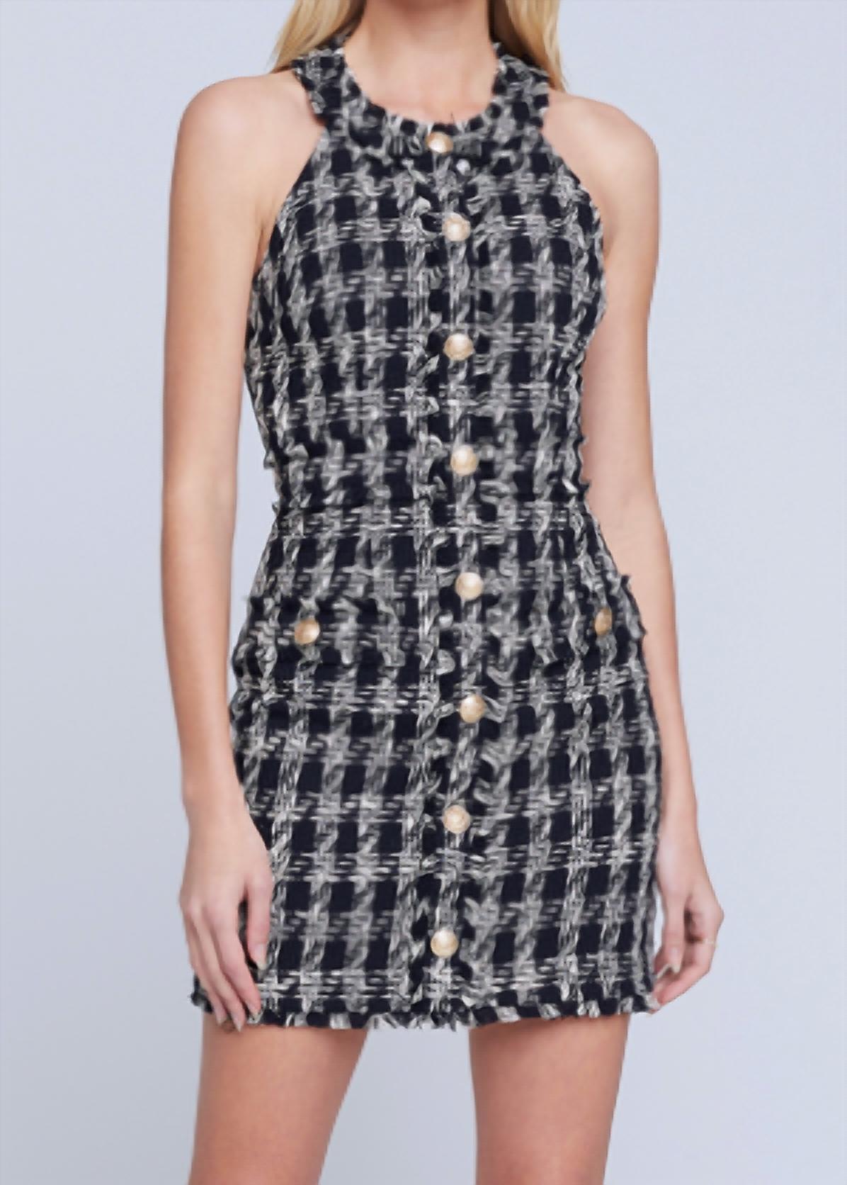 Jade Tweed Mini Dress