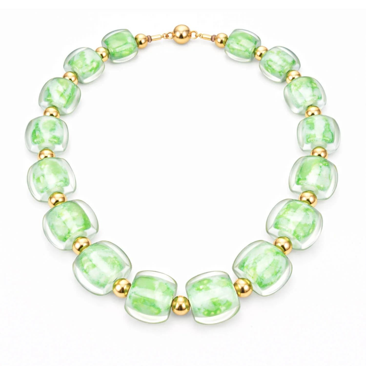 Gold & Honey - Women's For Brunch Beaded Lucite Necklace