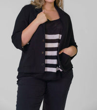 Minnie Rose - Cotton Blend Shrunken Blazer - Plus Size