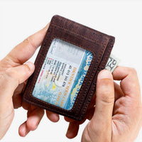 Corkor Men's Minimalist Wallet Cards Holder in brown - men's bag - view 4