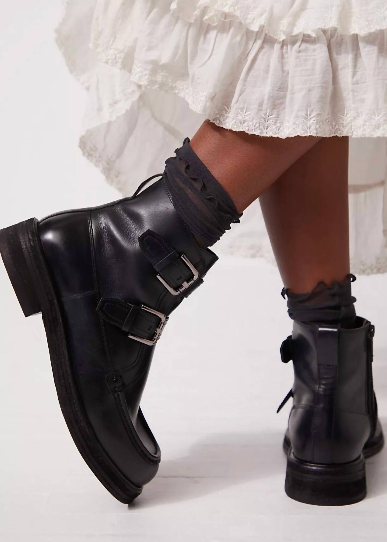 Free People Women's Isla Moto Boot in black - women's shoe - alternate view