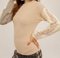 Hem & Thread - Lottie Lace Sleeve Sweater