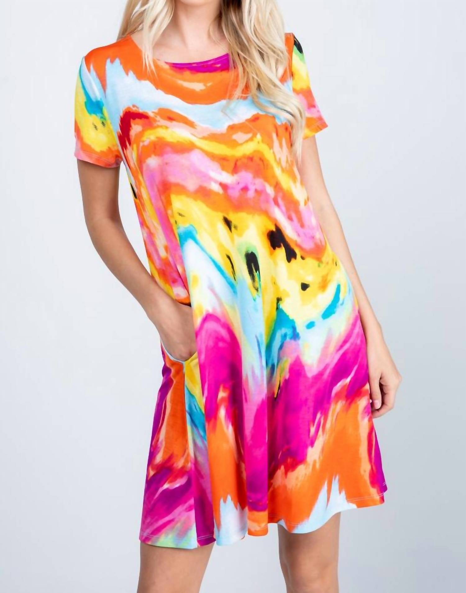 Heimish Usa - Swirling Sunset Swing Dress with Pockets