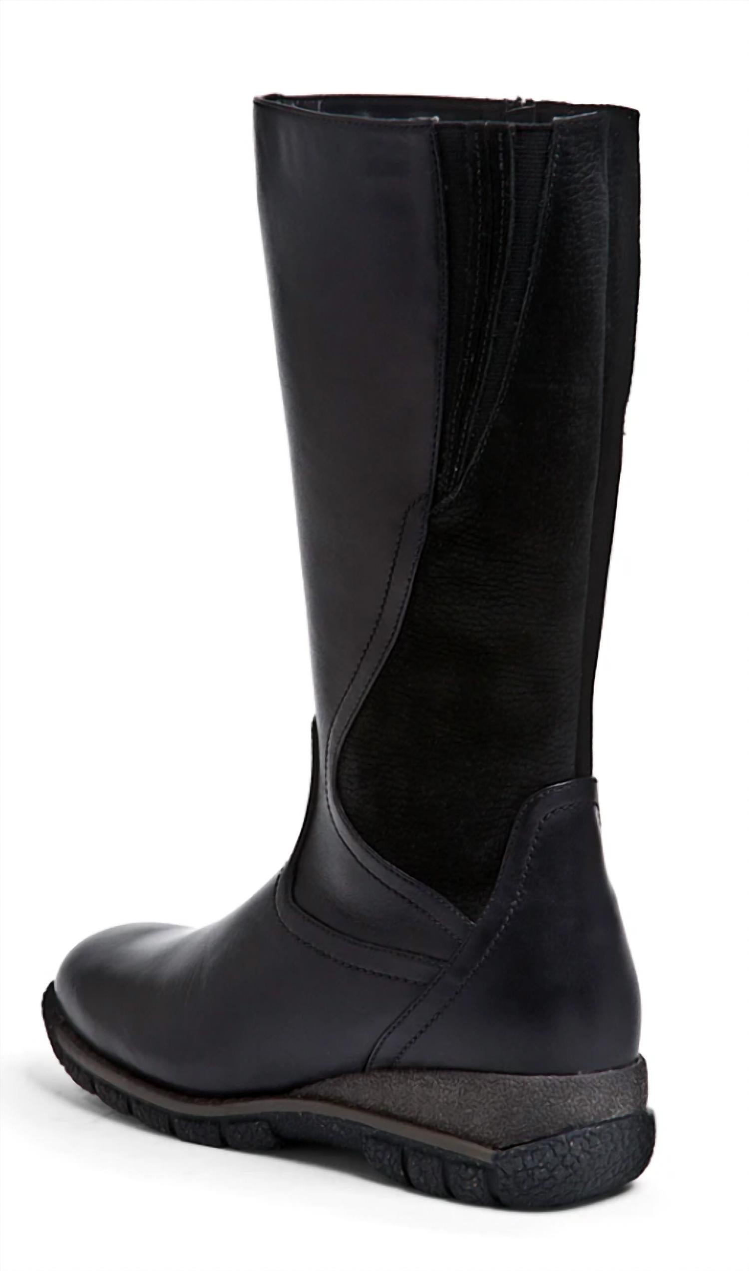 Blondo Women's Anouk Mid-calf Waterproof Leather Boots in black - women's shoe - detail view