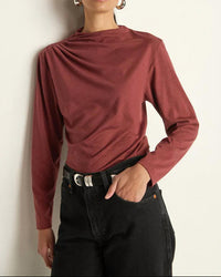 Nation LTD Kristen Tee Top in stallion - women's long sleeve top - alternate view