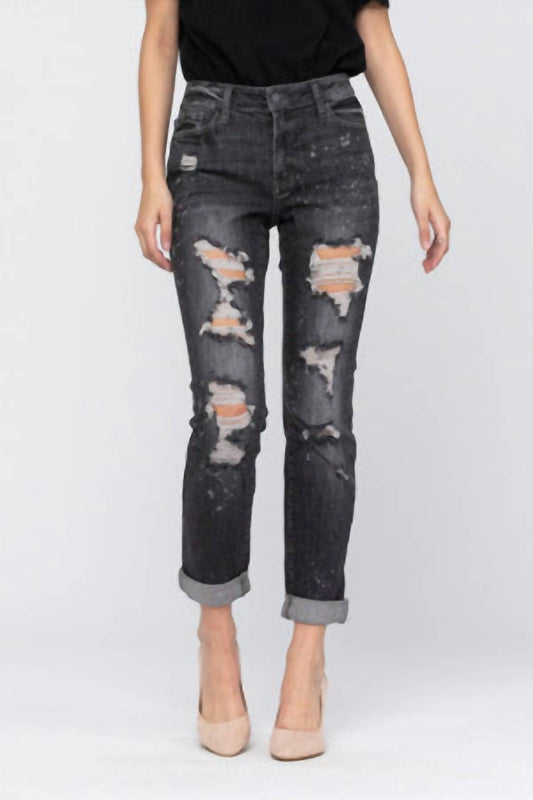 Judy Blue - Women's Destructed Boyfriend Jean