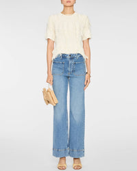 Ulla Johnson Rumi Cotton Blend Top in pristine - women's t-shirt