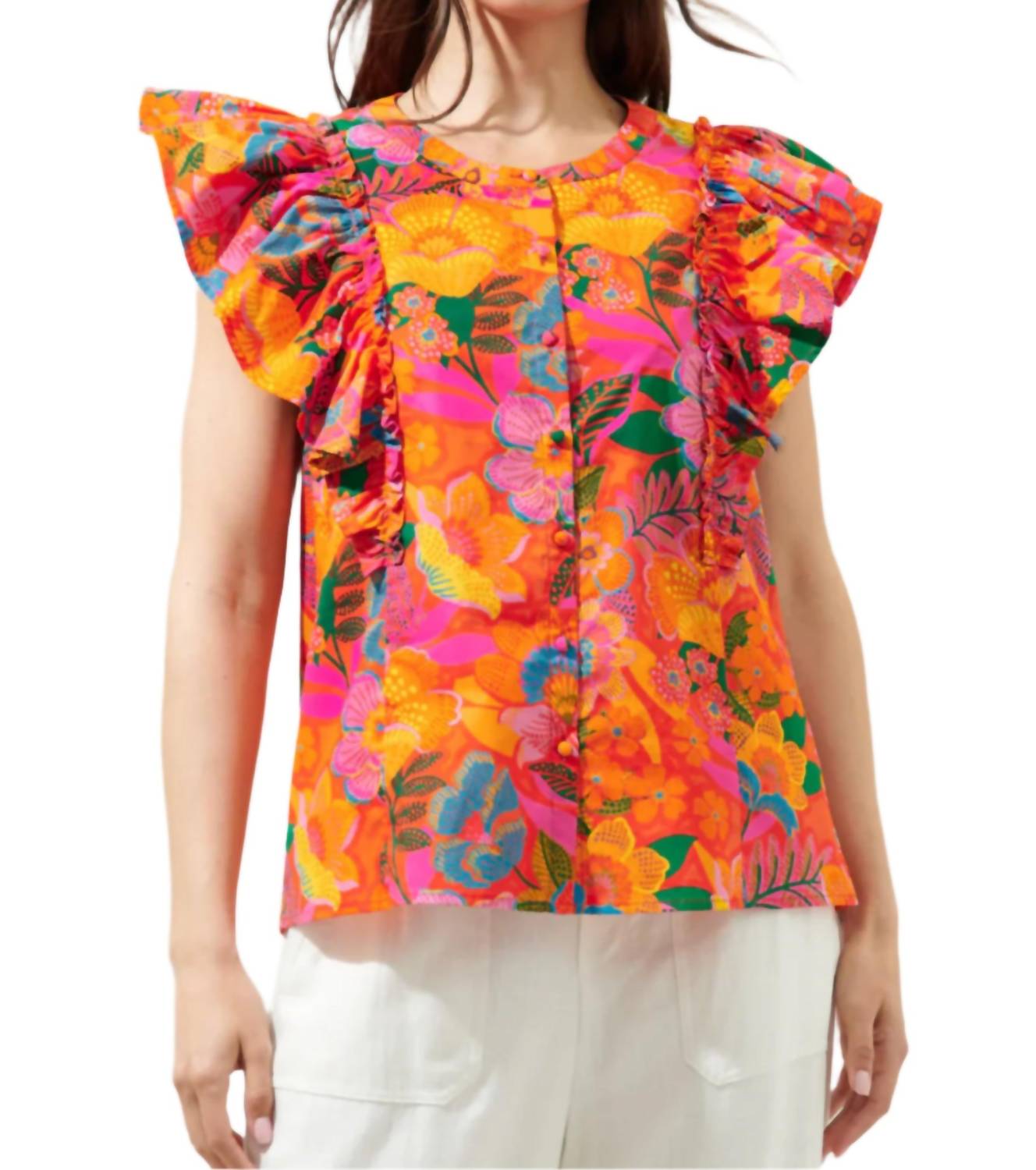 Sugarlips - Idalia Flutter Sleeve Top