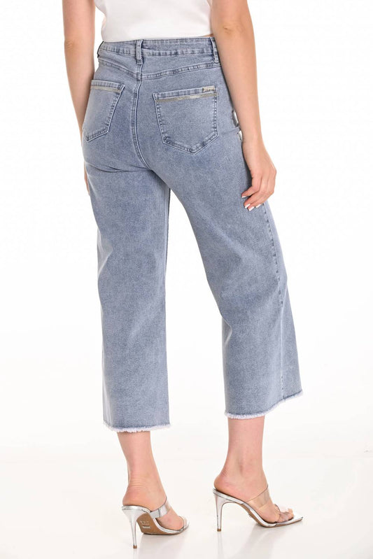 Frank Lyman - Cropped Wide Leg Jeans