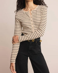 Z Supply - Women's Eve Stripe Henley Long Sleeve Top