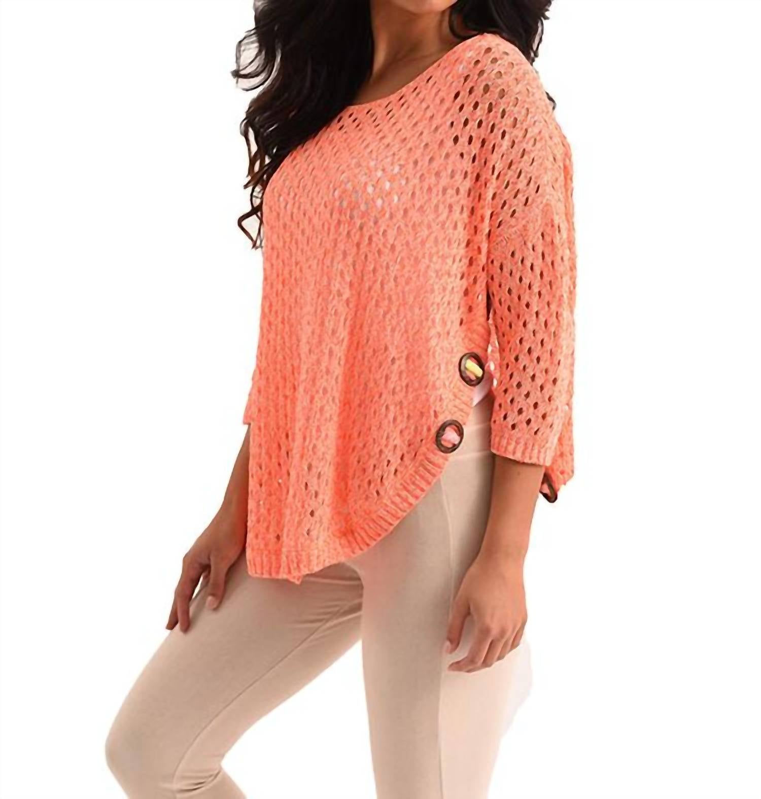 Aimee Wooden Button Poncho