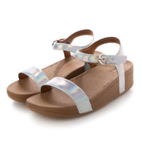 fitflop Women's Laura Iridescent Scale Back-strap Sandal in urban white - women's sandal - detail view