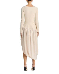 JONATHAN SIMKHAI Angela Long Sleeve Midi Dress in sand - women's dress - alternate view