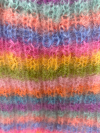 Rose Carmine - Baby Mohair Striped Hat