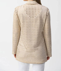 Joseph Ribkoff - Laser Cutout Suede Cover-up Jacket