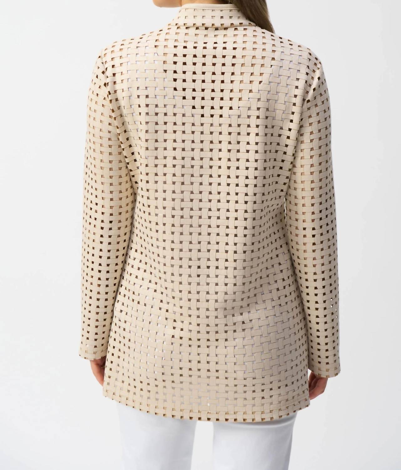 Joseph Ribkoff - Laser Cutout Suede Cover-up Jacket