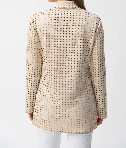 Joseph Ribkoff - Laser Cutout Suede Cover-up Jacket