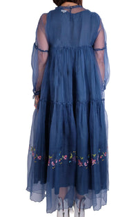 Eka Design Studio - Overlay Embroidered Tiered Dress