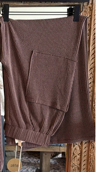 Bibi - Women's Two Tone V-neck Top & Pants Set