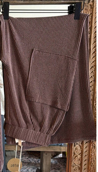 Bibi - Women's Two Tone V-neck Top & Pants Set