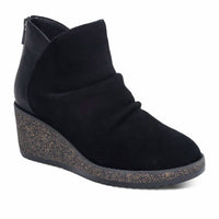 Aetrex Women's Kara Ankle Wedge Boot in black - women's shoe