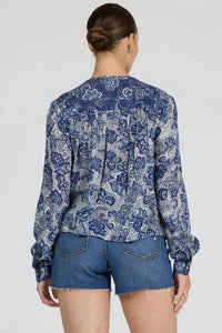 Dear John Denim - Jess Neck Long Sleeve Cuff Floral Print Top