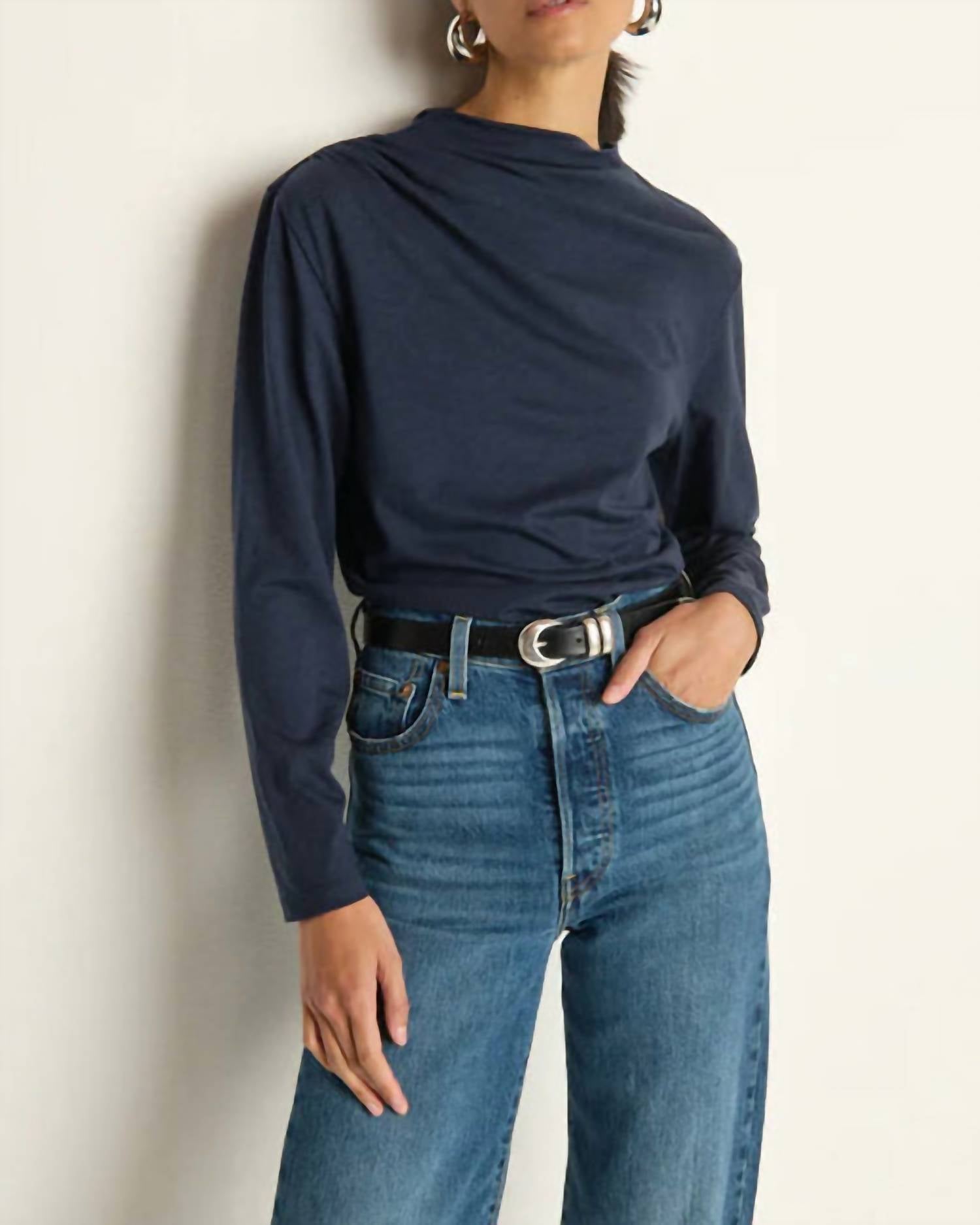 Nation LTD Kristen Tee Top in night sky - women's long sleeve top