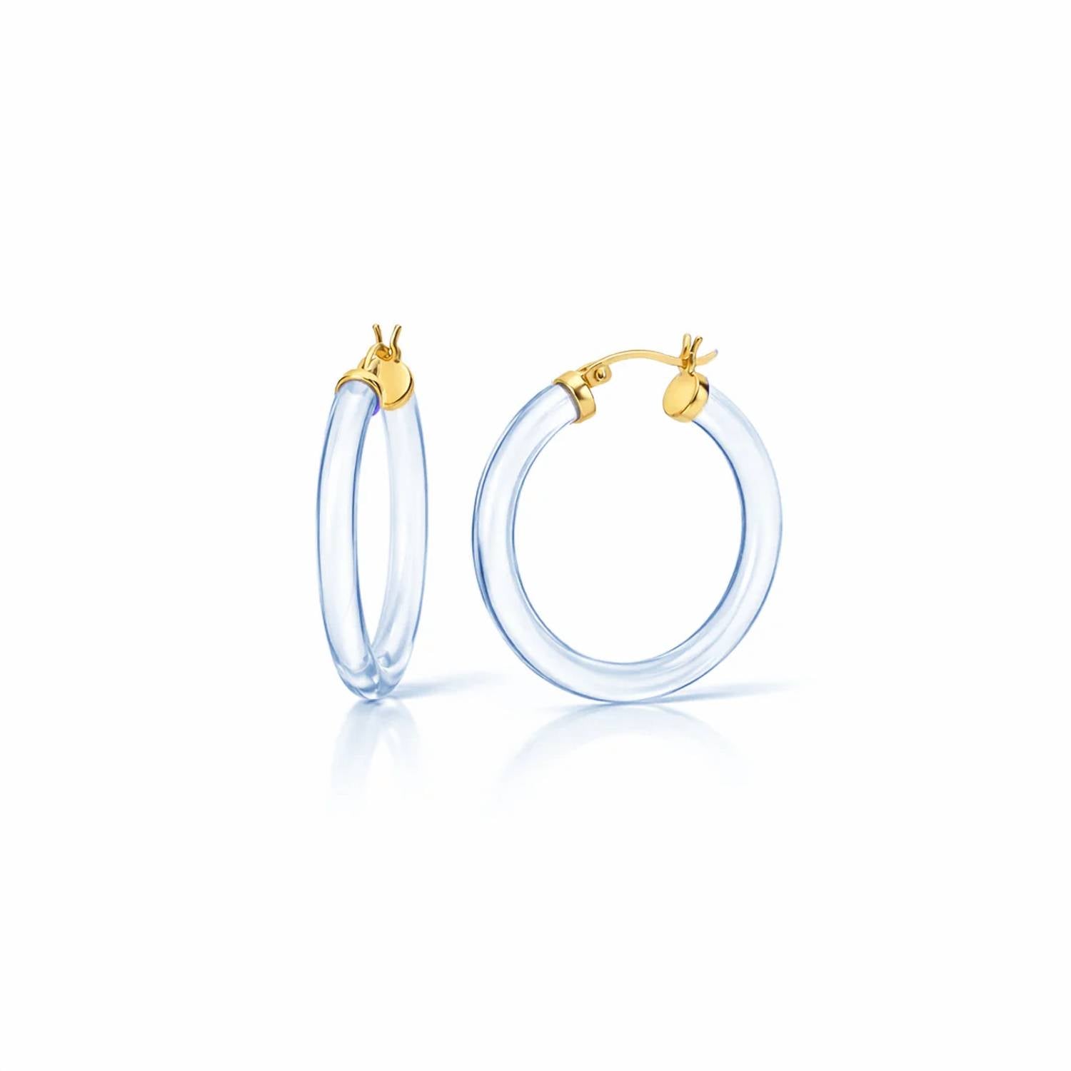 Gold & Honey - Women's Thin Lucite Hoop Earrings