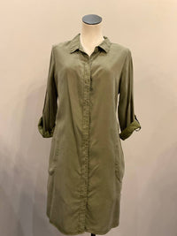 Mododoc - Women's Roll-up Long Sleeve Shirt Dress