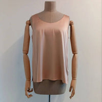 Lafayette 148 Women's Finley Silk Blouse in parfait - women's blouse - detail view