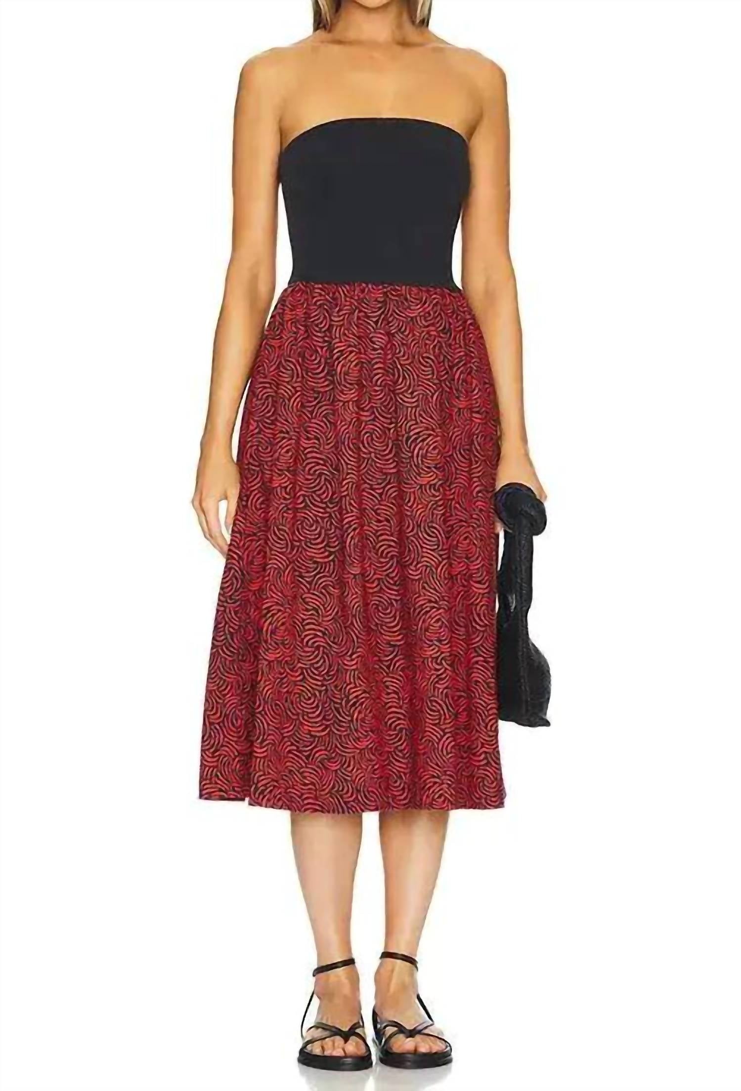 Nation LTD Gabbriette Strapless Dress in abstract swirl - women's dress