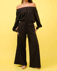 Signature8 - French Terry Off Shoulder Jumpsuit